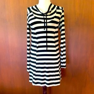 Salaam striped cowl neck tunic